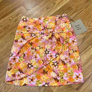Revolve x Stone Fox Swim Selma Sarong Retro pop wildflower print mini skirt new